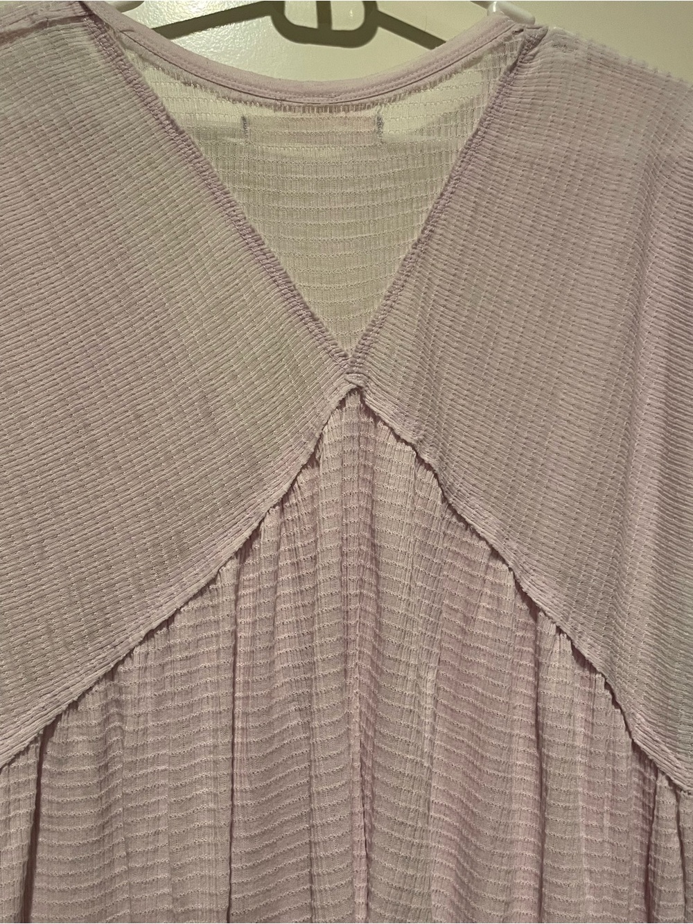 Free People Light Lavender Waffle Knit Henley Top - Women - Picture 4 of 7